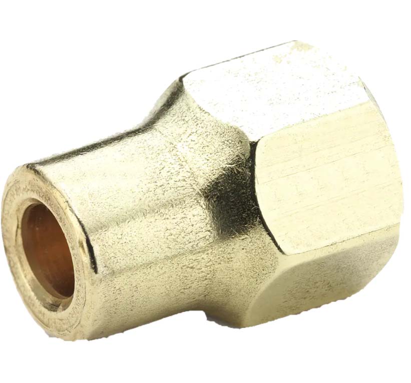 <ul><li>Advantages: This economical fitting resists mechanical pullout. Can be assembled and dis as sem bled repeatedly. Manufactured from CA 360, CA 345 or CA 377 brass.</li><li>Specifications: List ed with Underwriter’s Laboratories for flammable liquid, marine, refrigeration and gas applications. Meets functional require ments of SAE J512 and J513, ASA, ASME and MS (Military Standards). </li><li>Applications: Use with copper, brass, aluminum and welded steel hydraulic tubing that can be flared. Manufactured especially for hard-to-hold liquids and gases.</li><li>Temperature Ranges: From -65° to +250°F.</li><li>Vibration: Short nut may be used when vibration is minimal. The long nut offers additional vibration capacity.</li><li>Nomenclature: Part numbers are constructed from symbols that identify the style and size of the fitting. The first series of numbers and letters identifies the style and type fitting. The second series of numbers describes the size.</li></ul>|